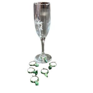 Handmade wine charms with glass pendants